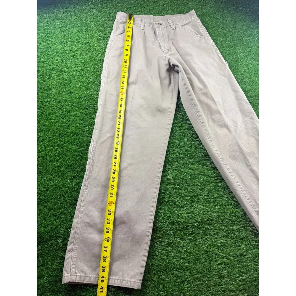 Wrangler Mens 30x32 Khaki Beige Carpenter Pants Relaxed Fit Utility Workwear Y2K - Picture 10 of 15